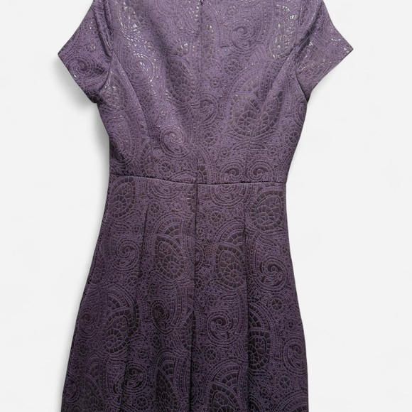 Banana Republic Purple Fit and Flare Dress with Flutter Sleeves - Picture 3 of 6